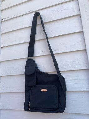 Baggallini Black Lightweight Nylon Crossbody Sling Bag